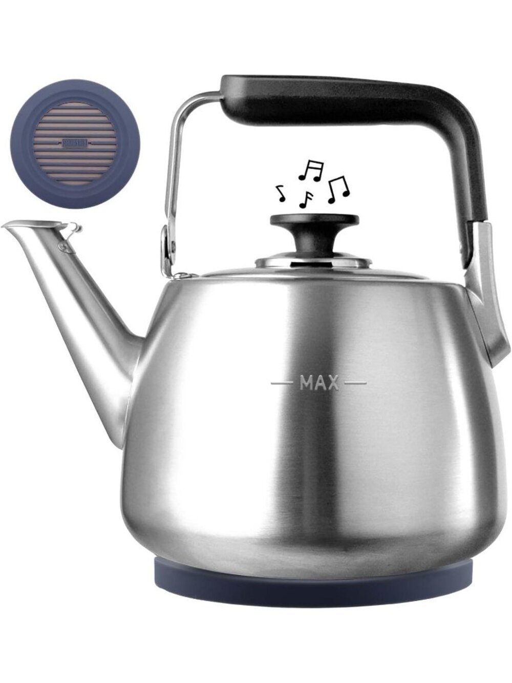 Silver Stainless steel Kitchen Whistling Stovetop Tea Kettle Large Capacity Pot